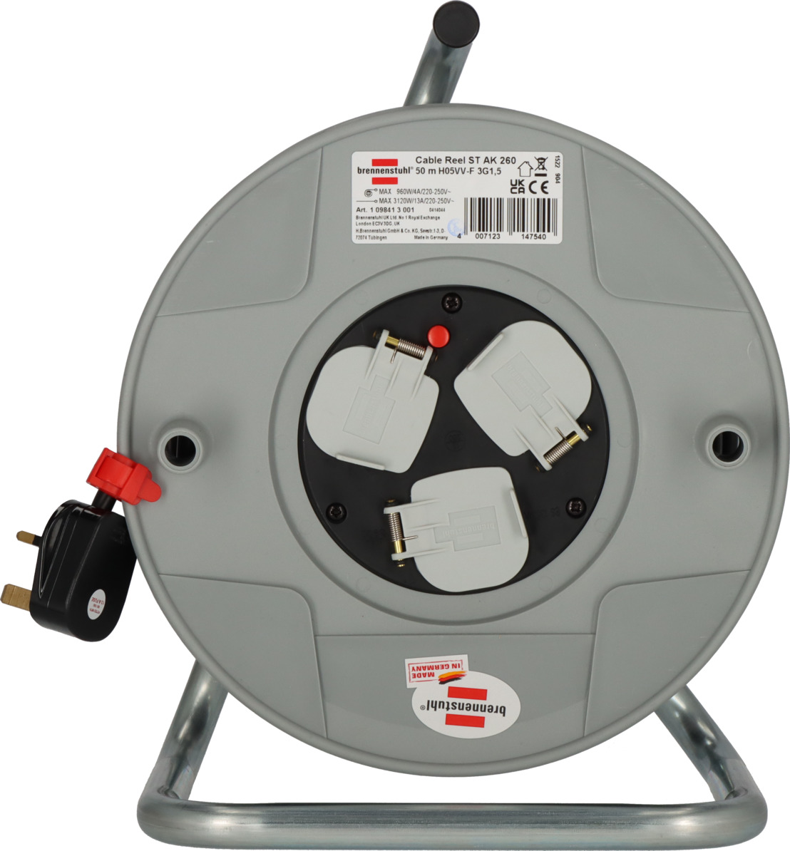 Standard AK 260 cable reel 50m H05VV-F 3G1,5 *GB* | brennenstuhl®