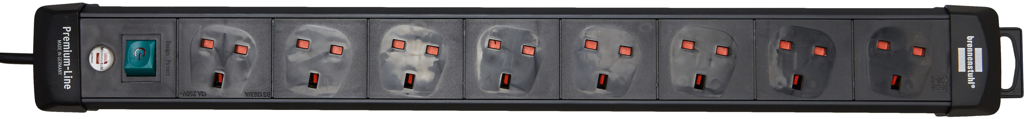 Brennenstuhlpreiu Office Line Extension Socket 6 Way Black Light Grey