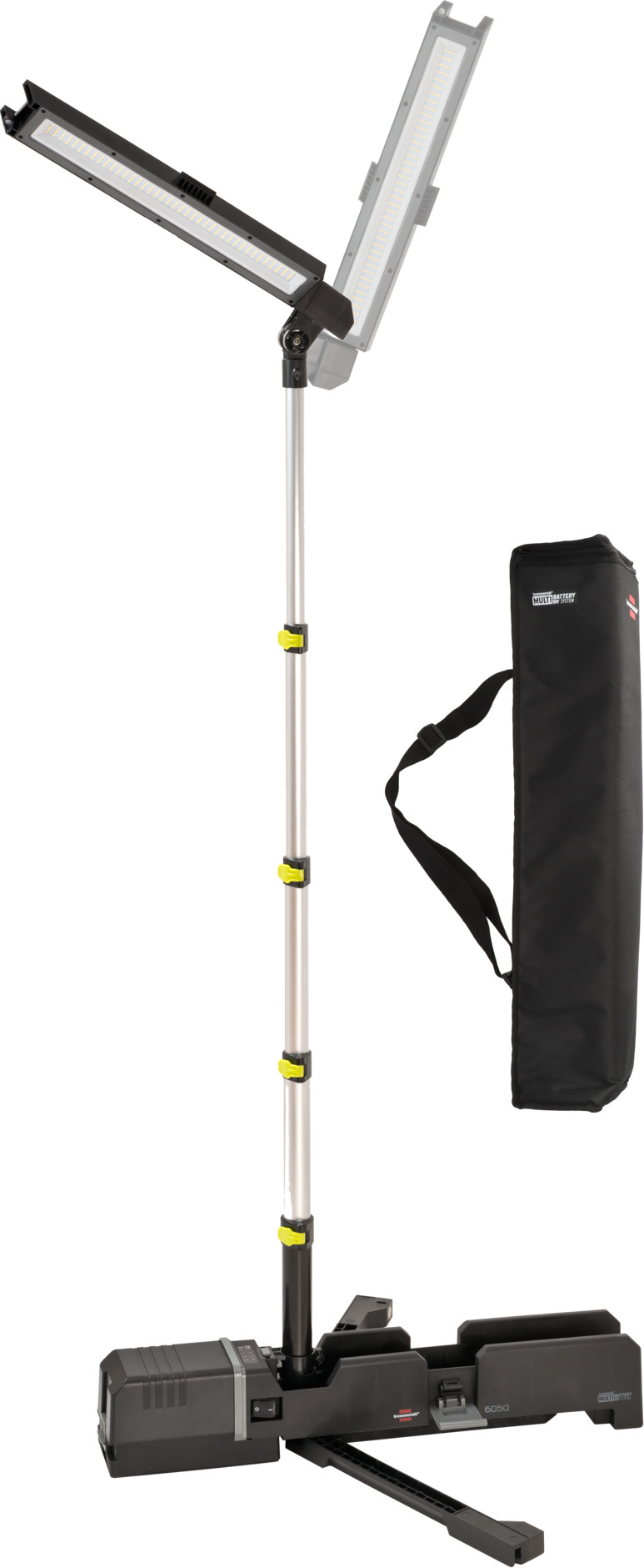 Battery powered work clearance light with stand