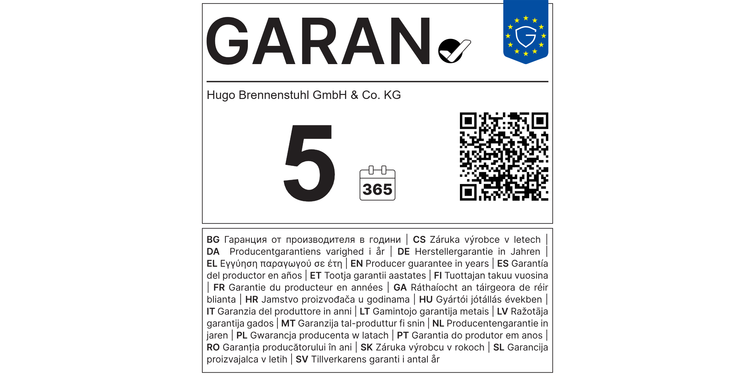 5-year EU guarantee label
